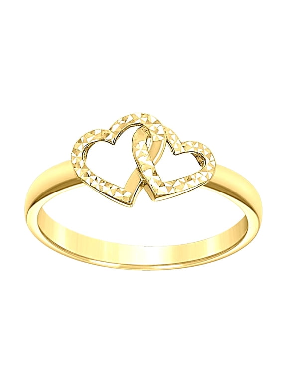 Interlock Hearts Ring 14k, Yellow Gold