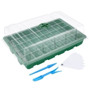 JORKING Seedling Trays Seed Starter Tray, 5-Pack 200 Cells Mini Propagator Plant Greenhouse Grow Kit with Humidity Vented Domes and Base for Seeds' Starting, Green