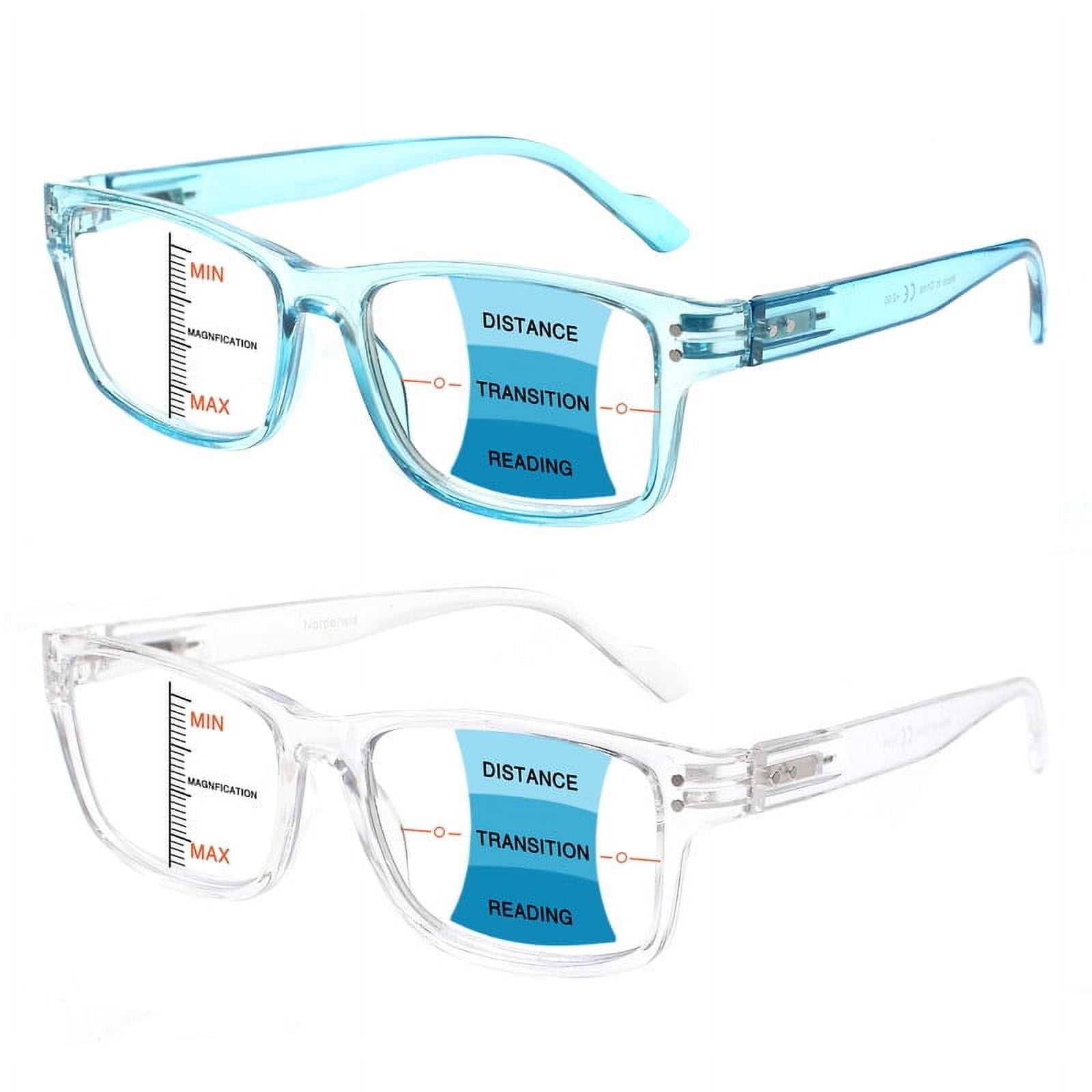 JOSCHOO 2 Pack Progressive Multifocal Reading Glasses Men Women Blue Light Blocking Reader