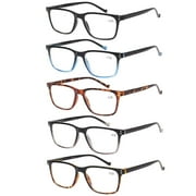 JOSCHOO 5 Pack Reading Glasses for Men Spring Hinges Lightweight Reader+3.50