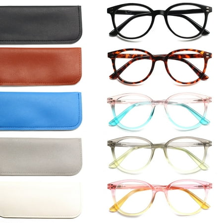 JOSCHOO 5 Pack Reading Glasses for Men Women Blue Light Blocking Computer Eyeglasses 2.00