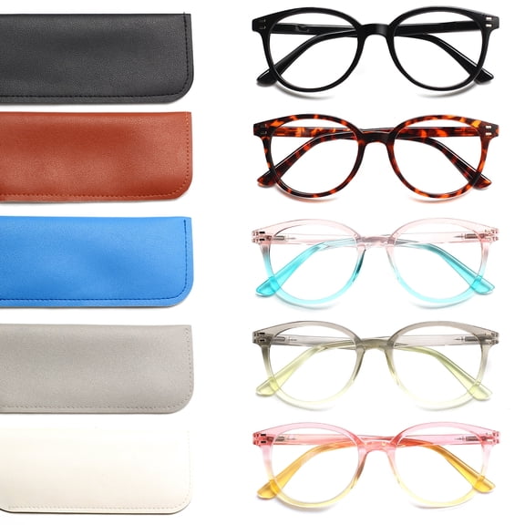 JOSCHOO 5 Pack Reading Glasses for Men Women Blue Light Blocking Computer Eyeglasses 2.00