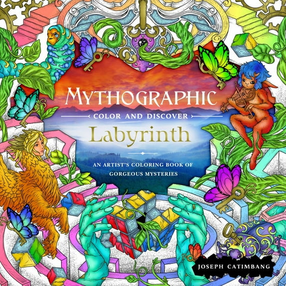 JOSEPH CATIMBANG: Mythographic Color and Discover: Labyrinth: An Artist's Coloring Book of Gorgeous Mysteries, 96 pages (Paperback)