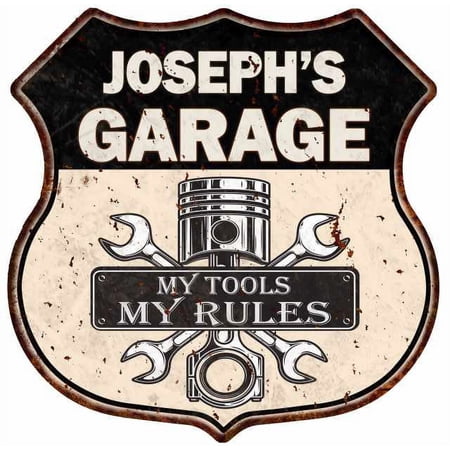 JOSEPH'S Garage My Tools My Rules Sign 12x12 Metal Sign 211110024012