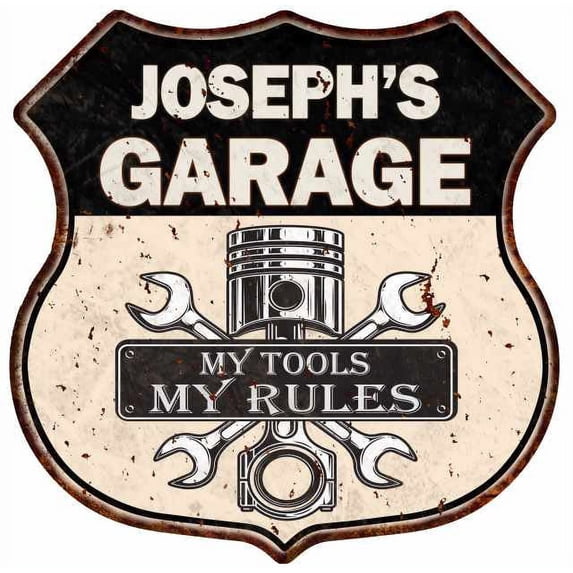 JOSEPH'S Garage My Tools My Rules Sign 12x12 Metal Sign 211110024012