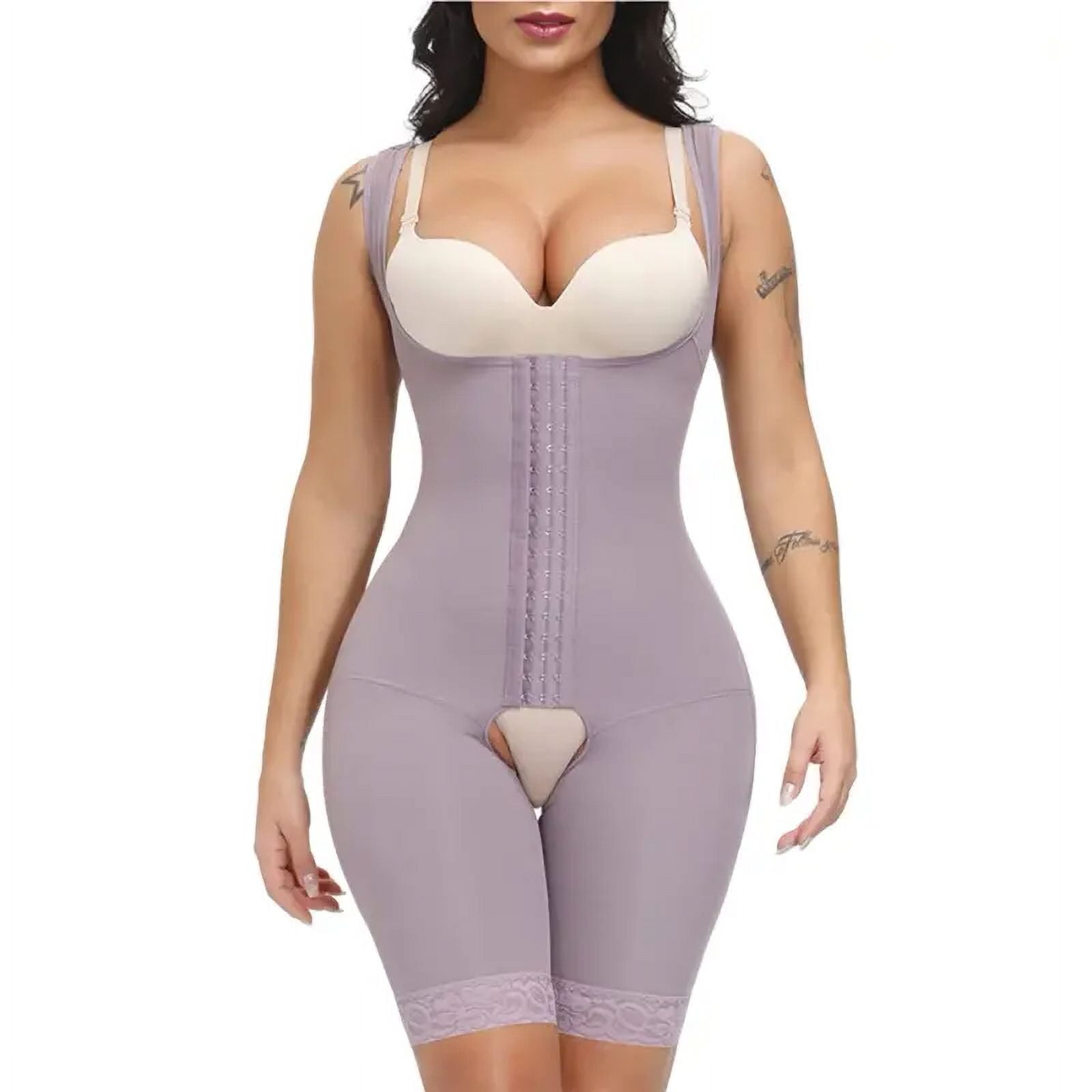 JOSHINE Shapewear for Women Seamless Fajas Body Shaper Open Bust Bodysuit  purple,XXXL