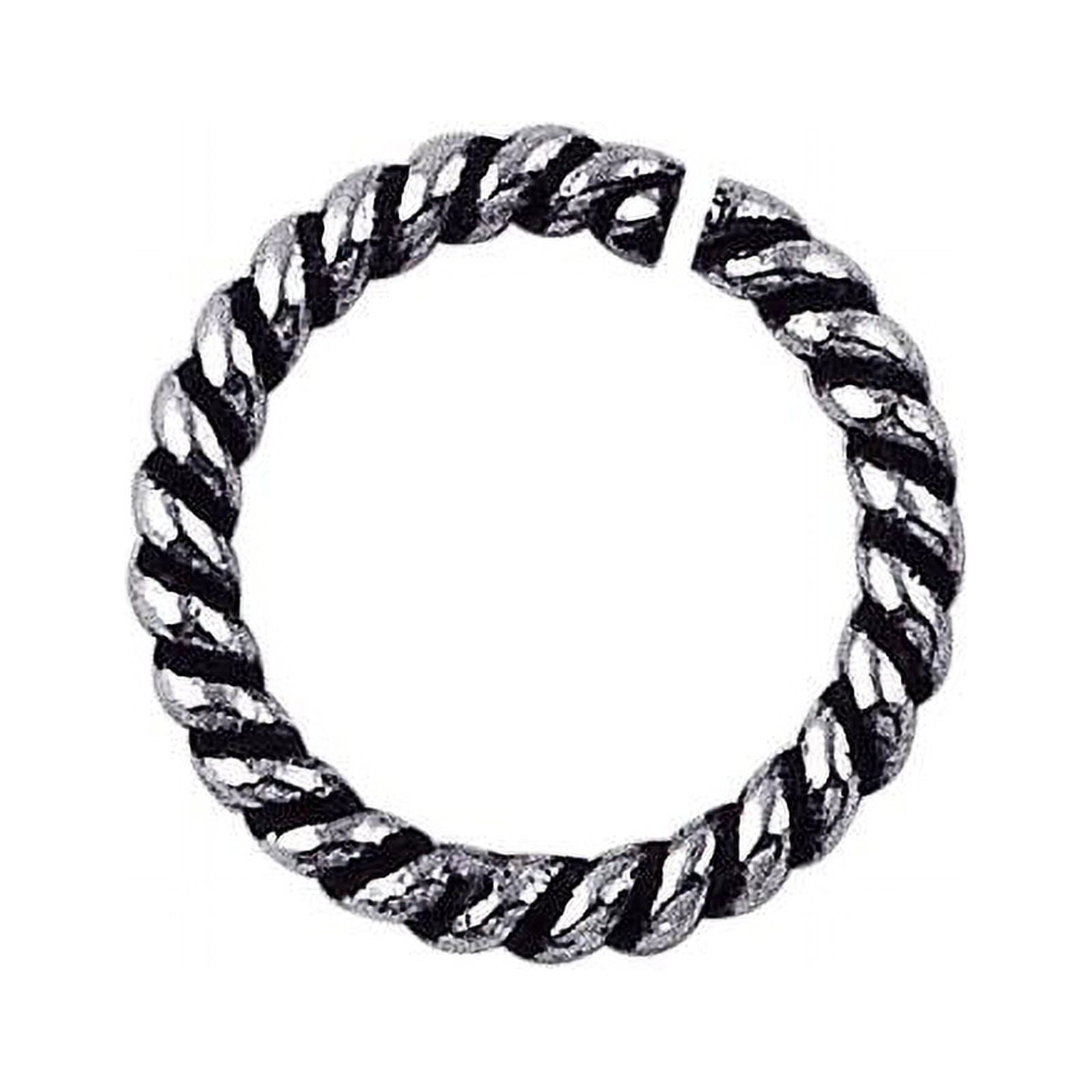 JOSS-102-9MM Sterling Silver Open Jump Ring Twisted Oxidise