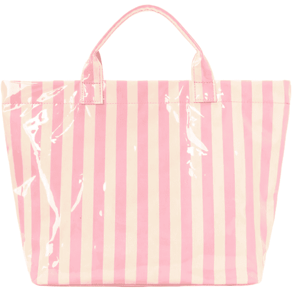 JOSSLYN Large Striped Tote Bags 16.5x12.5in Work Totes Plaid Pool Handbag - Light Pink