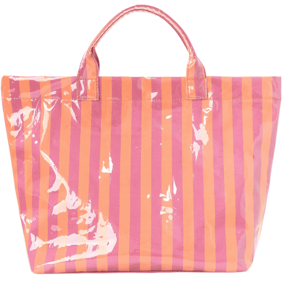JOSSLYN Large Striped Tote Bags 16.5x12.5in Work Totes Plaid Pool Handbag - Pink