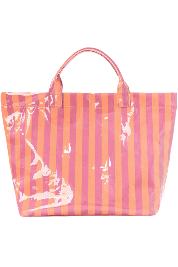 Large Striped Tote Bags 16.5x12.5in Work Totes Plaid Pool Handbag - Pink