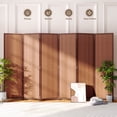 thumbnail image 1 of JOSTYLE 6-Panel Room Divider Folding Privacy Screen Room Divider Wall Divider for Room Separation with Natural Bamboo Red Brown, 1 of 8