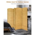 thumbnail image 1 of JOSTYLE 6ft. Tall Extra Wide Folding Privacy Screens with Diamond Double-Weave Room dividers and Freestanding Privacy Screens(Natural, 4-Panel), 1 of 5
