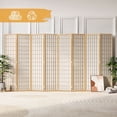 thumbnail image 1 of JOSTYLE Room Divider Screen 8 Panel, 5.9 Ft Folding Privacy Screen for Room Separation, Shoji Screen Japanese Style Room Divider Wall, Natural, 1 of 7