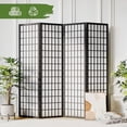 thumbnail image 1 of JOSTYLE Room Divider Wall Shoji Screen, 4 Panel Folding Privacy Screen for Room Separation, Japanese Wood Room Divider Screen, 5.9 Ft, Black, 1 of 7