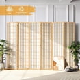 thumbnail image 1 of JOSTYLE Room Divider Wall Shoji Screen, 6 Panel Folding Privacy Screen for Room Separation, Japanese Wood Room Divider Screen, 5.9 Ft, Natural, 1 of 7