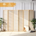thumbnail image 1 of JOSTYLE Room Divider Wall Shoji Screen, 6 Panel Folding Privacy Screen for Room Separation, Japanese Wood Room Divider Screen, 5.9 Ft, Natural, 1 of 7