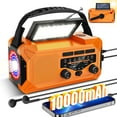 thumbnail image 1 of JOUALY 10000mAh Emergency Weather Radio, Solar & Hand Crank, Portable LED Flashlight, 1 of 7