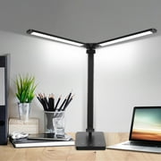 JOUALY 10W Dimmable LED Desk Lamp with USB Charging Port, 50 Lighting Modes Dual Swing Arm, Eye ProtectionTable Lamp Light Desk Lamp for Home Office Dorm Piano NailBlack