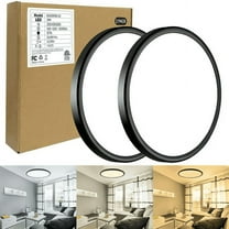 JOUALY 12 Inch 2Pack Flush Mount LED Ceiling Light Fixture with 3 Adjustable Color Options,28 Watt Round Thin Ceiling Lamp Surface Mount for Kitchen Bedroom Utility Laundry Closet Room