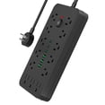 thumbnail image 1 of JOUALY 19-in-1Compact Power Strip, Surge Protector with 13 Wide Spaced AC Outlets & 6 USB Ports(3A3C), Flat Plug 5FT Cord, FCC Certified USB Charging Station for Home Office Dorm Travel, Black, 1 of 6