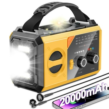 JOUALY 20000mAh Emergency Radio,Hand Crank Weather Radio with Battery Powered and Fast Charging, NOAA/AM/FM Portable Solar Radio with SOS Alert Flashlight, Outdoor Survival Gear