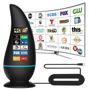 JOUALY 2024 Upgraded TV Antenna for Smart TV Indoor,350+Miles Long-Range Reception, Digital Antenna for Support for Smart TV Local 4K 1080p Channels and All Type Television-18FT Cable