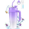 thumbnail image 1 of JOUALY 40OZ Tumbler with Handle and Straw Lid, Insulated Stainless Steel Water Bottles, Leak-Proof Coffee Travel Mug, Double Walled Tumblers Fits in Car Cupholder Friendly, 1 of 6