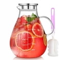 thumbnail image 1 of JOUALY 88 oz Glass Pitcher with Lid Accurate Tick Marks, 1 of 8