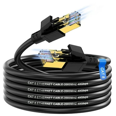JOUALY Cat8 Ethernet Cable 50FT,High Speed Heavy Duty 26AWG Cat8 LAN Network Cable 40Gbps,2000Mhz with Gold Plated RJ45 Connector,Outdoor&Indoor Internet Cable Compatible for Router Gaming Modem Xbox