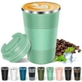 thumbnail image 1 of JOUALY Coffee Tumbler with Lid, 13Floz Leakproof Coffee Mug, Stainless Steel Vacuum Thermal Thermos, Travel Insulated Tumbler Reusable Coffee Cup for Men and Women Hot & Iced Drinks, 1 of 7