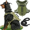 thumbnail image 1 of JOUALY Dog Harness and Leash Set, Adjustable Soft Padded Pet Harness with Handle and 5 Feet Leash,Adjustable Reflective Pet Harness for Small to Large Dogs, Army Green,M, 1 of 6