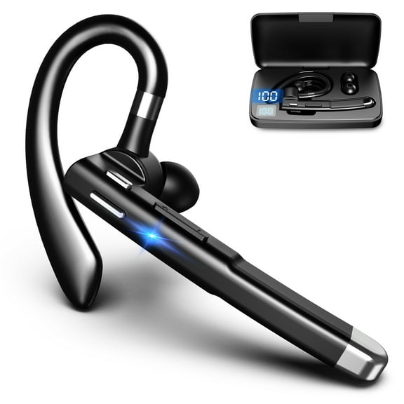 JOUALY Headset V5.3 Wireless Headset with 500mAh Charging Case and Microphone