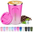 thumbnail image 1 of JOUALY Travel coffee mug 13 floz Insulated Coffee cup with lid reusable Leak proof Coffee Tumbler Stainless Steel Vacuum Gradient Colorful Thermos cup Thermal Keeps Cold and Hot for Coffee/Tea, 1 of 7
