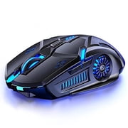 JOUALY Wireless Gaming Mouse, 2.4 GHz with USB Receiver -Chargeable Portable Silent Wireless Mouse with 4 Adjustable DPI for Laptop, Mac, MacBook, Android, PCBlack
