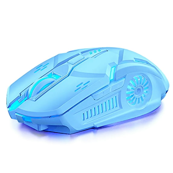 JOUALY Wireless Gaming Mouse, 2.4 GHz with USB Receiver -Chargeable Portable Silent Wireless Mouse with 4 Adjustable DPI for Laptop, Mac, MacBook, Android, PC(Blue)