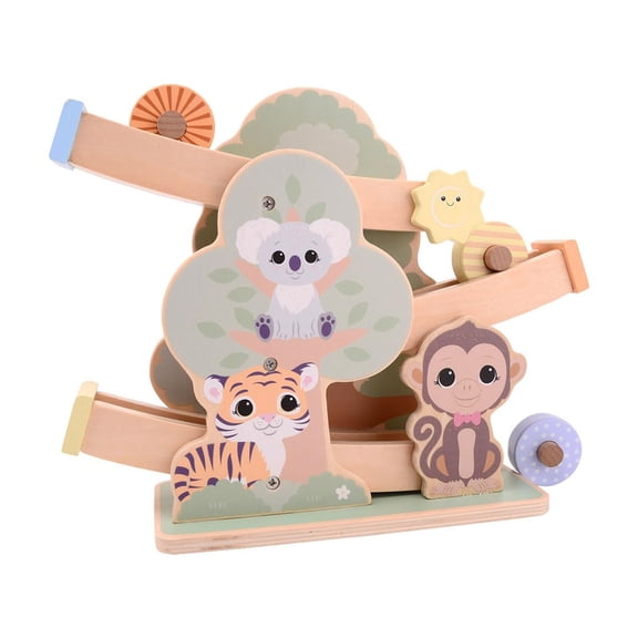 JOUECO Wooden ramp The Wildies Family tree and 3 wheels