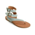 thumbnail image 1 of JOURNEE COLLECTION Womens Aqua Double Ankle Straps Asymmetrical Padded Kyle Round Toe Buckle Thong Sandals 12 M, 1 of 4