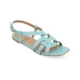 thumbnail image 1 of JOURNEE COLLECTION Womens Aqua Interlocking Straps Goring Padded Alorra Open Toe Buckle Slingback Sandal 6.5, 1 of 4