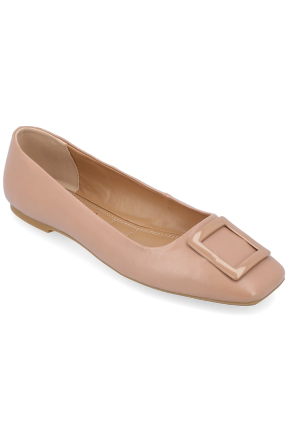Journee Womens Zimia Ballet Slip On Square Toe Dress Flats