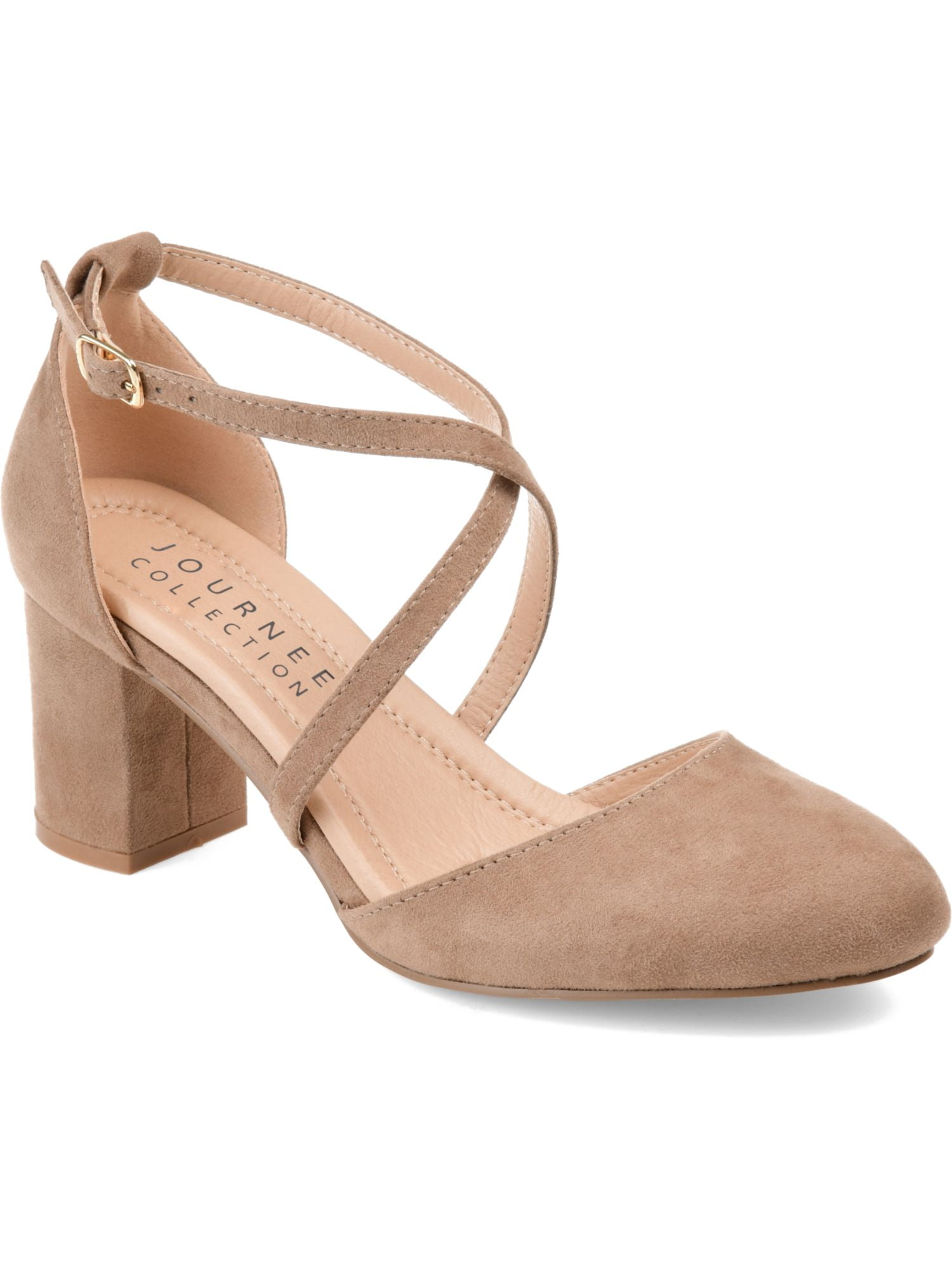 Beige pumps top with ankle strap