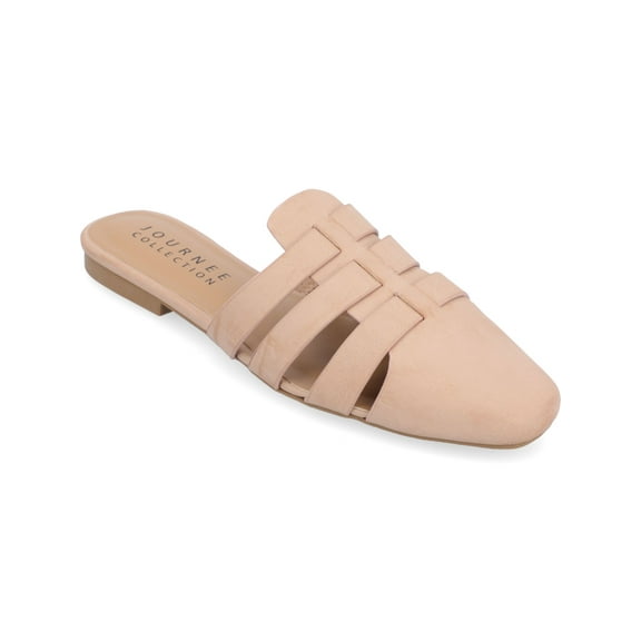 JOURNEE COLLECTION Womens Beige Padded Strappy Jazybell Square Toe Slip On Mules 8