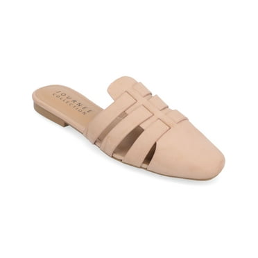 JOURNEE COLLECTION Womens Beige Padded Strappy Jazybell Square Toe Slip On Mules 9