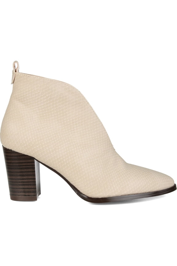 COLLECTION Womens Beige Textured Bellamy Pointed Toe Slip On Booties 6.5 M