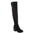 thumbnail image 1 of JOURNEE COLLECTION Womens Black Comfort Sana Round Toe Block Heel Zip-Up Dress Boots 7, 1 of 4