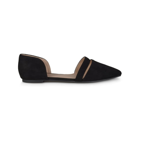 JOURNEE COLLECTION Womens Black Dorsay Strap Padded Nita Pointed Toe Slip On Ballet Flats 8.5 M