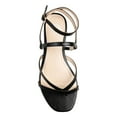 thumbnail image 1 of JOURNEE COLLECTION Womens Black Padded Strappy Adjustable Ankle Strap Serissa Open Toe Buckle Thong Sandals 9 M, 1 of 5