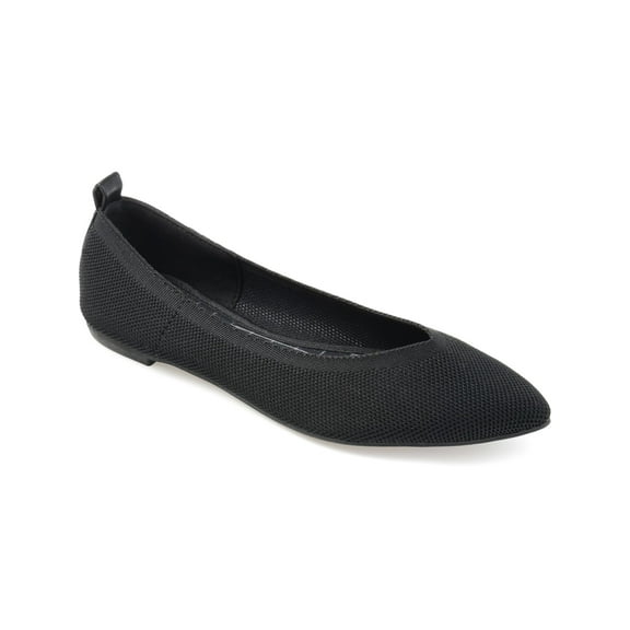 JOURNEE COLLECTION Womens Black Sweetheart Shaped Comfort Stretch Veata Pointed Toe Slip On Ballet Flats 6.5 M