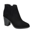 thumbnail image 1 of JOURNEE COLLECTION Womens Black Woven Padded Jessica Almond Toe Block Heel Zip-Up Booties 9 M, 1 of 3
