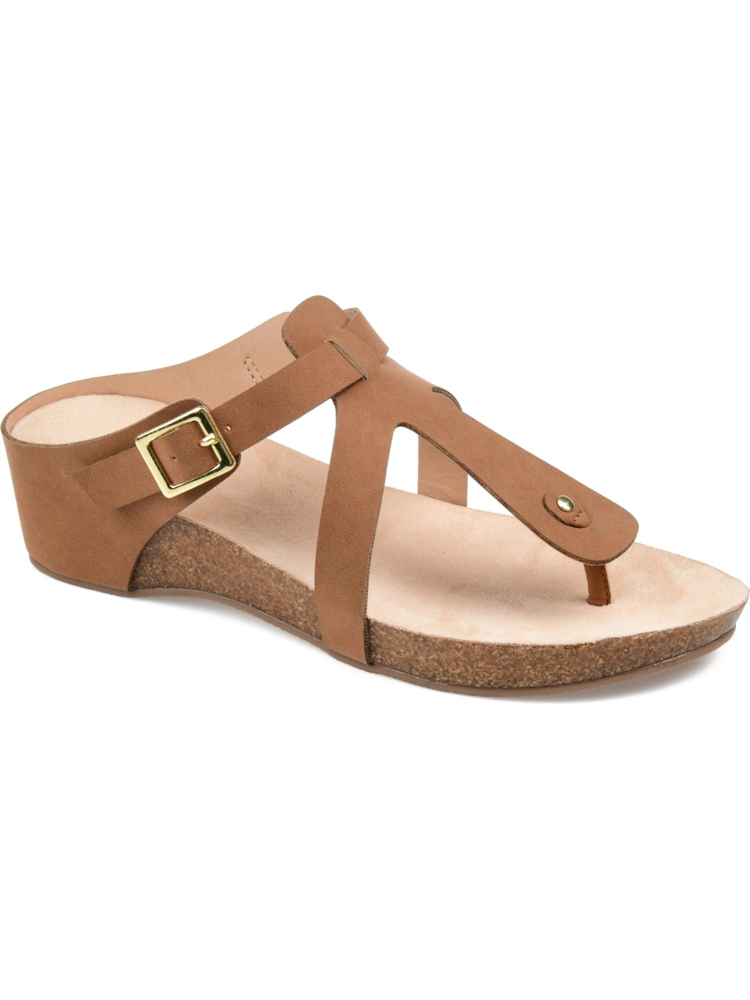 NATURALIZER Womens Pink Slip Resistant Adjustable Genn-twirl Round Toe Wedge Slip On Thong Sandals Shoes M main image 1
