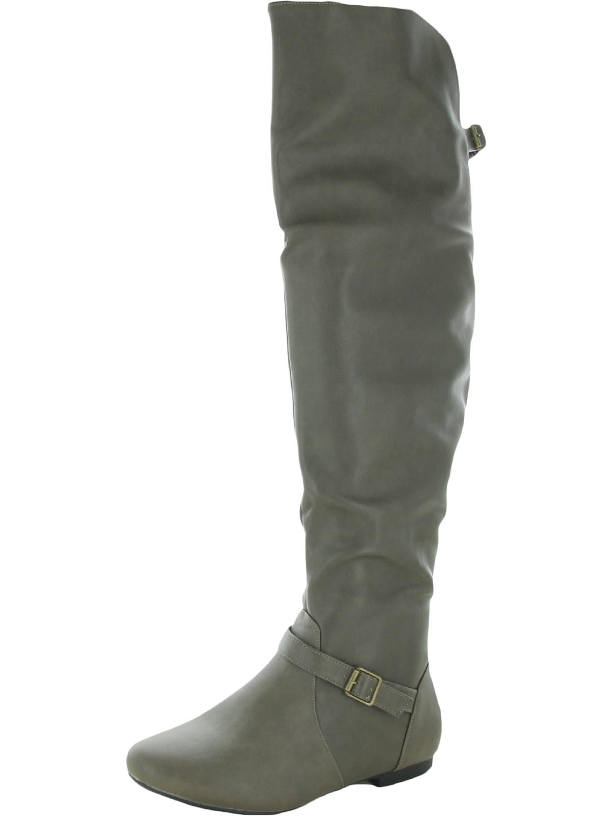 STYLE & COMPANY Womens Beige Buckle Accent Kezlin Round Toe Block Heel Zip-Up Riding Boot M main image 1